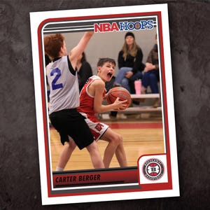 Conception de basket-ball 2023-24 - Carte NUMÉRIQUE personnalisée