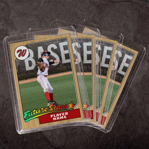 Jaren 80 honkbal *iconisch* ontwerp - gepersonaliseerde sportkaart (Future Stars & RC-opties)