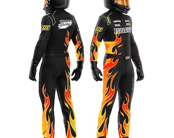 Personalisierter Go-Kart-Rennanzug, CIK / FIA Level-2 mit digitalem Sublimationsdruck und Option zum Hinzufügen von benutzerdefiniertem Namen, Nummer, Flagge usw.