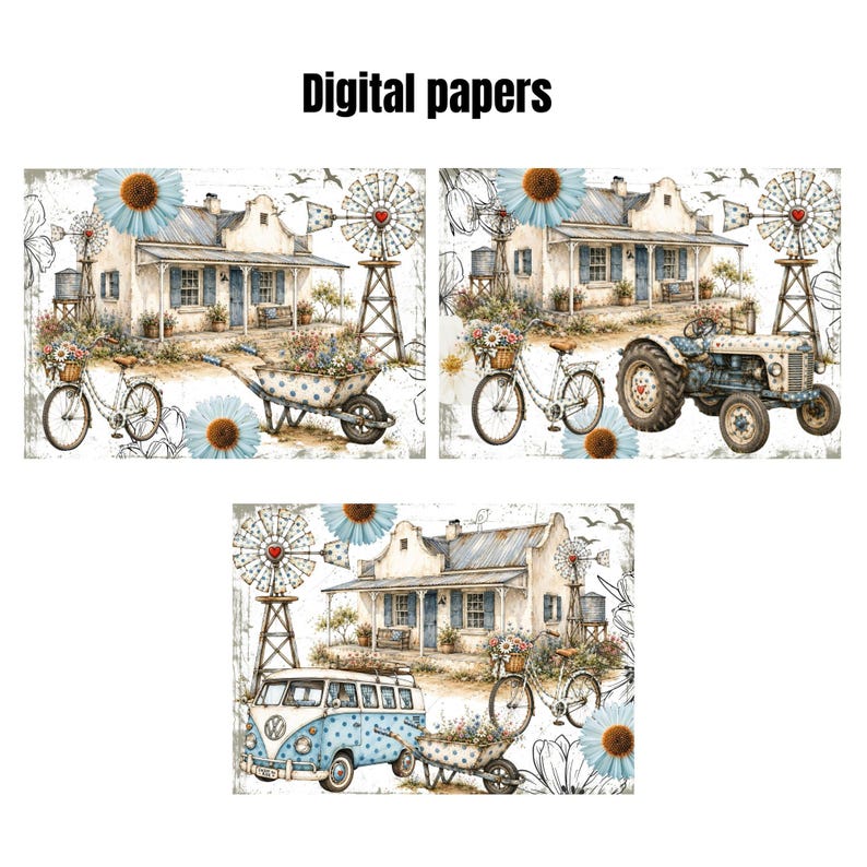 Rustic Farm Icon Rustic Farm Clipart PNG Bundle | Farm Clipart & Backgrounds | Tractor ...