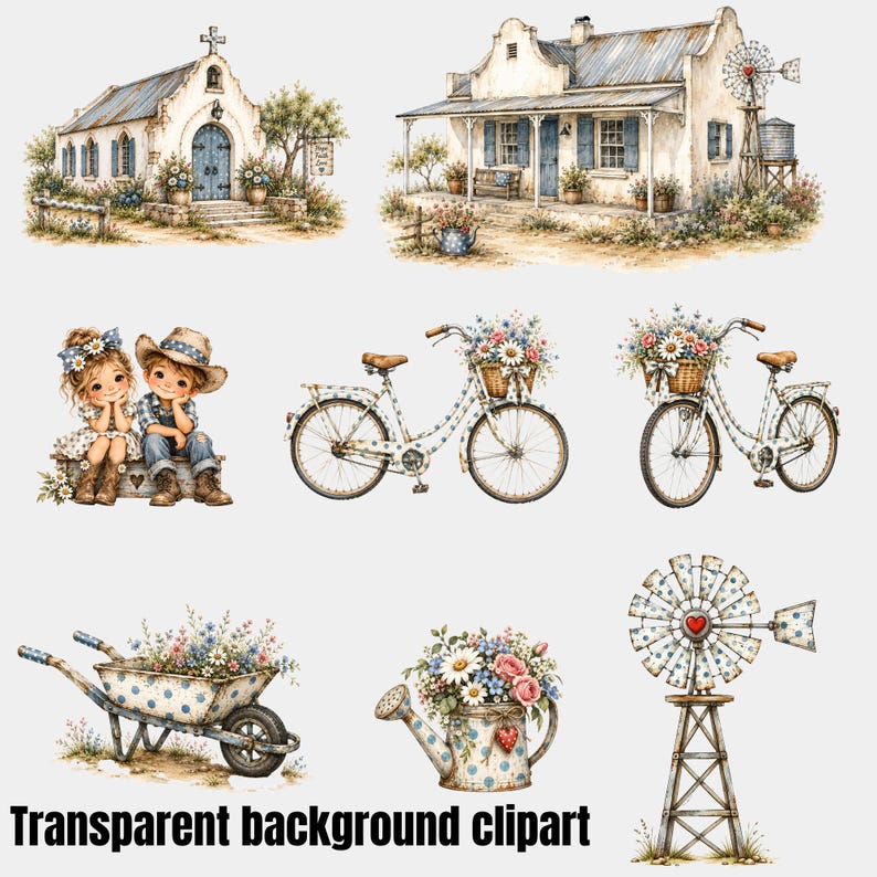 Rustic Farm Icon Rustic Farm Clipart PNG Bundle | Farm Clipart & Backgrounds | Tractor ...