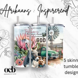 Protéas roses, ânes, pompe à vent.  afrikaans.  Papier gobelet mince 20 oz, sublimation, utilisation artistique et artisanale.