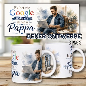 Afrikaanse Pappa Mug Ontwerpe Bundle | Trekker, rekenaar pappa, swaarvoertuig Tema | 3 PNG Sublimasie Ontwerpe vir Bekers