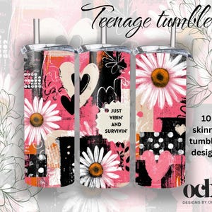 Cute Teenage Tumbler Wraps 20oz | Watercolor Tumbler Designs with Teen Quotes | Teen Girl Gift | Cute Quote Tumbler Sublimation