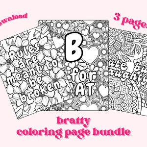 Brat Adult Coloring Page Bundle | 3 Printable DDlg CGL Themed Pages | Brat Little Space | Digital Download
