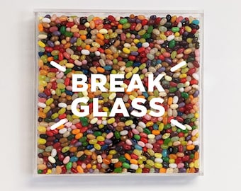 Acrylic Shadowbox, Break Glass Acrylic Box, Hanging Acrylic Box
