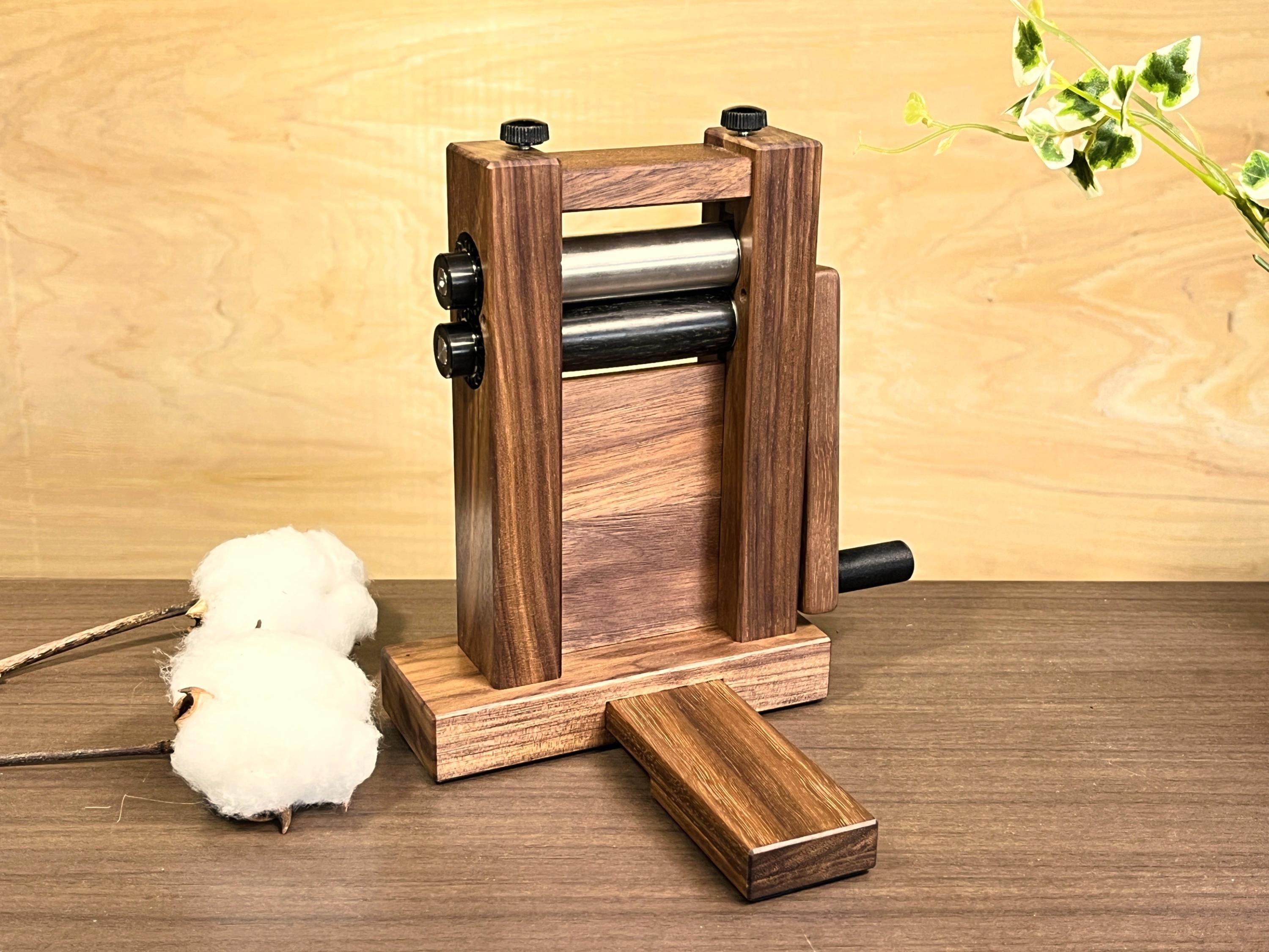 Japanese Hand Crank Cotton Gin Set | Cotton Seed Separator for