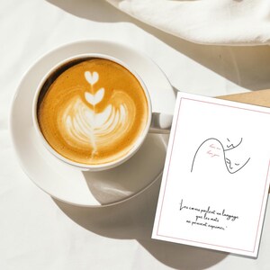 Valentine's Day Card Love Minimalist and Modern Unique Original Romantic Poetic Gift Idea Abstract Illustration of Tenderness
