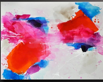Confetti Abstract Painting – Modern Acrylic Ink Art, 30x40 Canvas