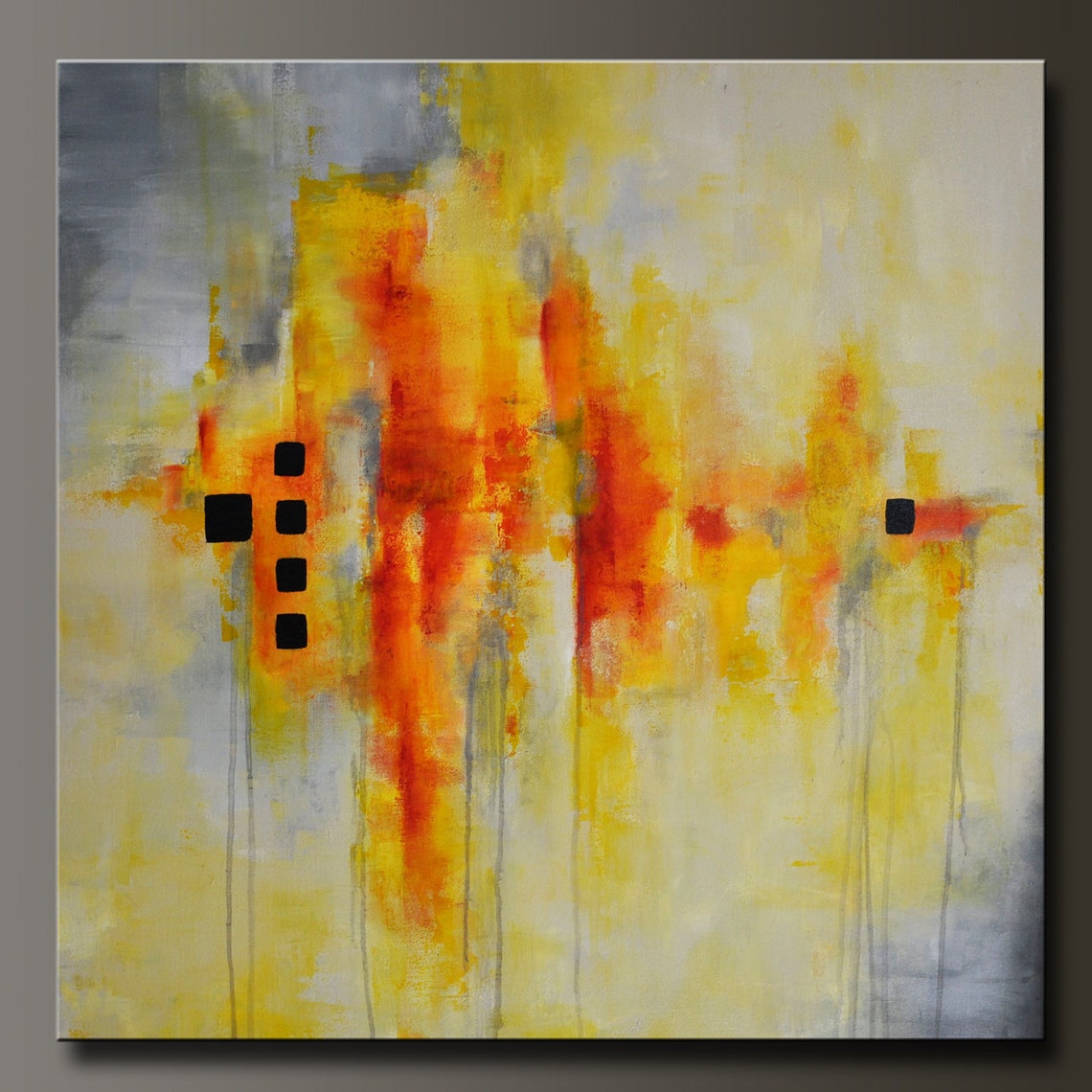 Resolution 30 X 30 Abstract Acrylic Painting Huge Etsy