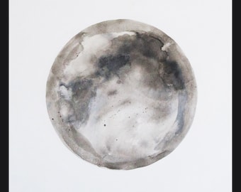 Full Moon Abstract Acrylic Painting - 24x24 Contemporary Wall Art