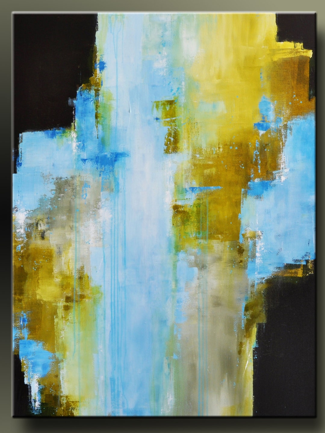 Blue Falls 30 X 40 Abstract Acrylic Painting Fine Art - Etsy