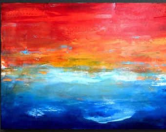 Sea and Sky - Abstract Acrylic Painting - Fine Art - 30x40 - Original Painting on Canvas