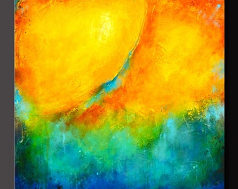 Color Splash - 30 x 30 - Abstract Acrylic Painting - Huge Contemporary Wall Art