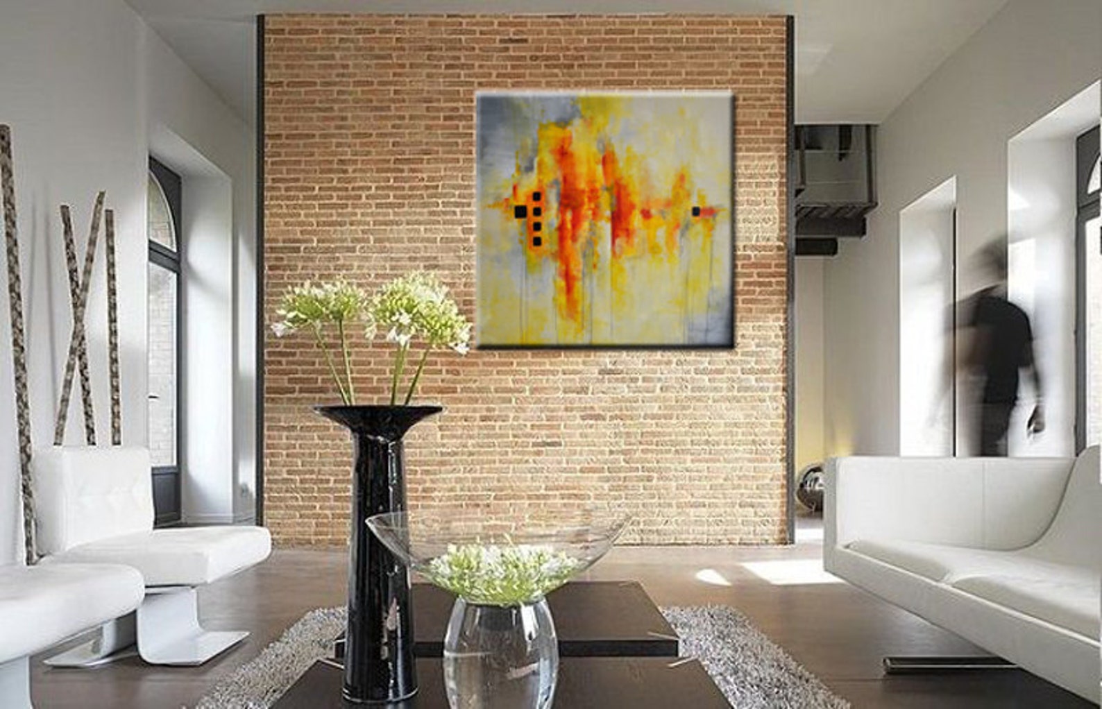 Resolution 30 X 30 Abstract Acrylic Painting Huge Etsy