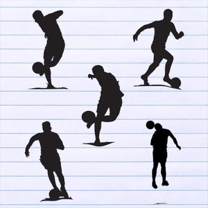 Soccer Player Cartoon SVG, Caricature Football Soccer Illustration, Sport Clipart, Soccer Action Sticker Icon, Instant Digital Download