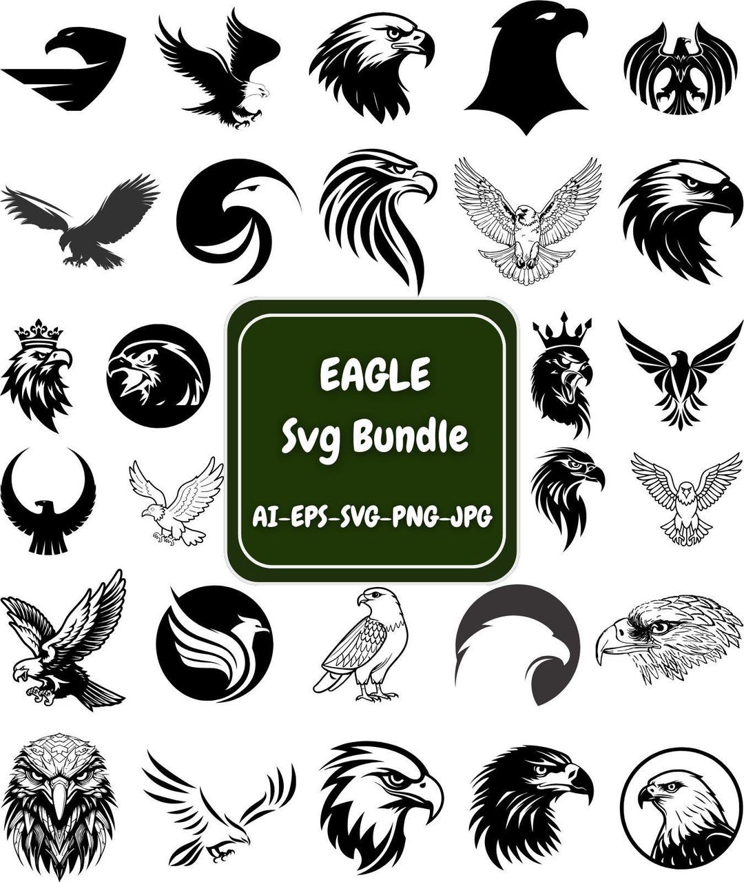 Eagles SVG Bundle, Eagle Clipart , Tattoo Style Eagle Cut Files Eagles ...