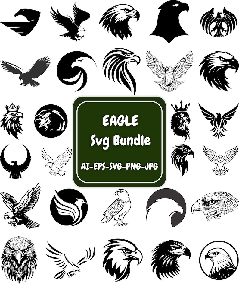 Eagles SVG Bundle, Eagle Clipart , Tattoo Style Eagle Cut Files Eagles ...