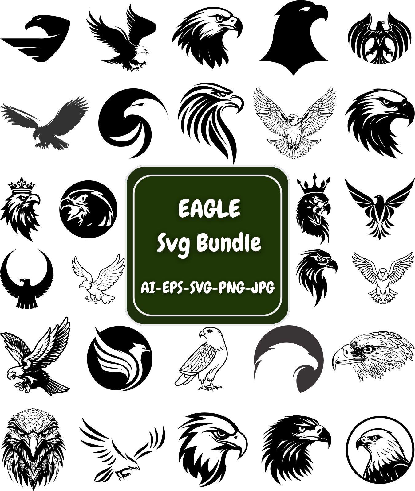 Eagles SVG Bundle, Eagle Clipart , Tattoo Style Eagle Cut Files Eagles ...