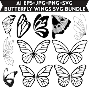 Butterfly Wings SVG Bundle, Fairy Wings SVG, Butterfly SVG,Vinyl Design, Shirt Design,Instant Downlaod