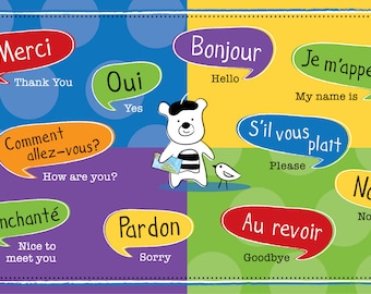 Personalized Kids French Travel Phrase Placemat