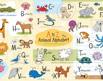 Personalized Kids Animal Alphabet Placemat