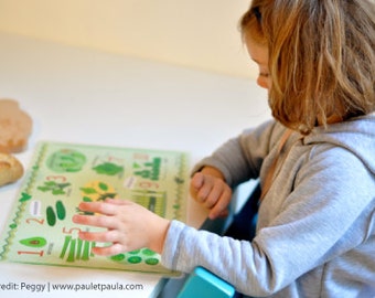 Kids French Vegetable Number and Food Placemat