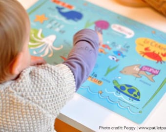 Kids French Ocean Friends Placemat
