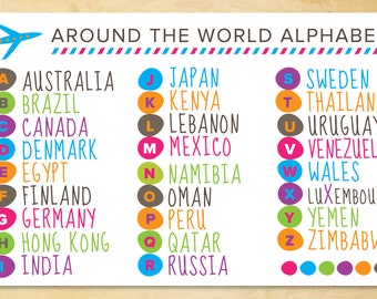 Kids Around the World Alphabet 2-Sided Placemat