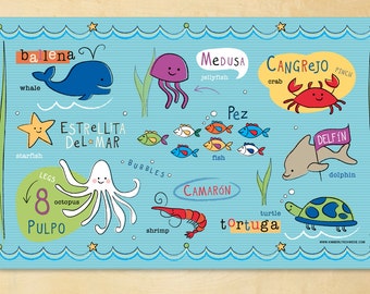 Kids Spanish Ocean Friends Placemat
