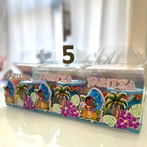 Boîtes cadeaux Moana – Boîtes de cadeaux d'anniversaire tropical, sacs cadeaux Moana, articles de fête Luau, décorations de fête Moana pour enfants