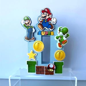 Letras 3D personalizadas de la A a la Z / Alfabeto personalizado de Super Mario / Letra 3D / Letrero para mesa del 0 al 9 / Letra de cumpleaños personalizada de Super Mario
