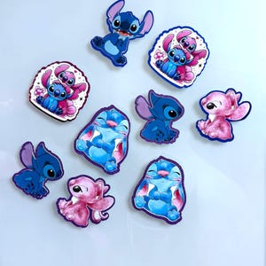 Adornos para cupcakes de Lilo y Ángel: decoración de fiesta hecha a mano, ramitas de cumpleaños inspiradas, temática de Lilo y Stitch, artículos para fiestas de niñas