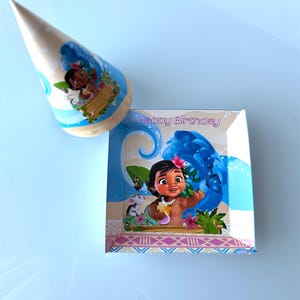 Platos y sombreros de cumpleaños de Moana personalizados: utensilios de fiesta personalizados para niños