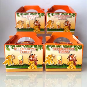 Simba Party Favor Boxes – Lion King Birthday Treat Boxes, Jungle Safari Theme, Disney-Inspired Party Supplies, Baby Shower Decor