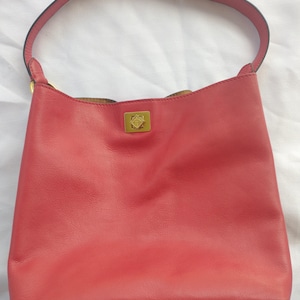 100 % True Red Leather Hobo style Bag Purse