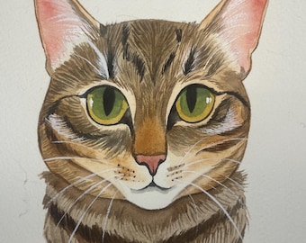Retratos de mascotas en acuarela pintados a mano personalizados, retratos de perros, retratos de gatos, retratos originales, mini retratos de mascotas