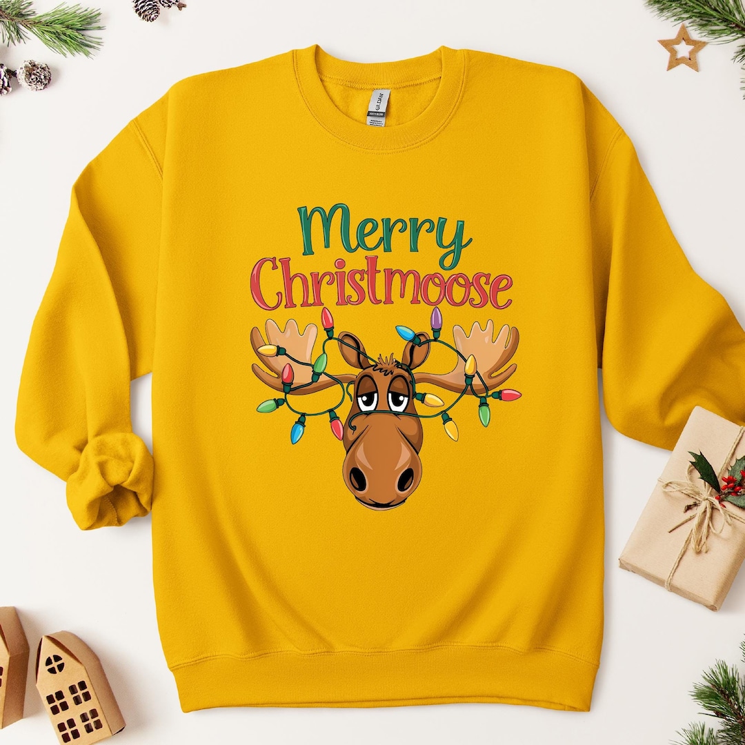 Felpa Merry Christmoose Divertente pullover natalizio con alce