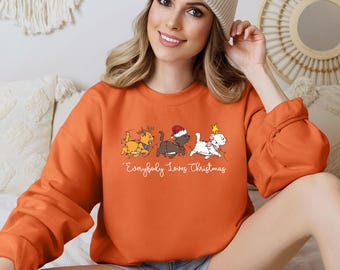 Everybody Loves Christmas Cat Sweater - Leuke vakantiekat grafische trui, grappige kersttrui, feestelijk uniseks cadeau