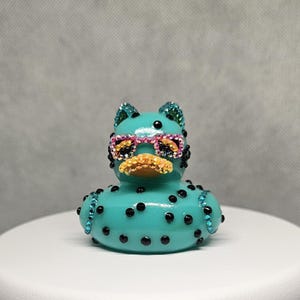 Pretty Teal Kitty Duck