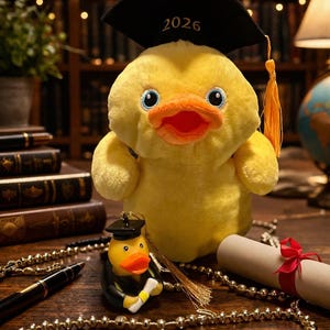 Abschlussfeier 2026 Plüsch Ente und Badeente Set | Klasse 2026 Grad Ente | Niedliches Geschenk zum Abschluss Senior Geschenk | Graduierung Party Dekor