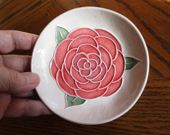 OLD FASHIONED ROSE Dish! Artisan Handmade Ceramic Ring, Soap, Trinket, Snack, Anything Dish. Rose pink. Arrives nicely gift bagged!   #1