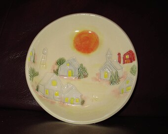 Wall Hanging Sweet Hometown!  Handmade Ceramic, charming small gift, lightweight, well made. Arrives nicely gift bagged!  v2