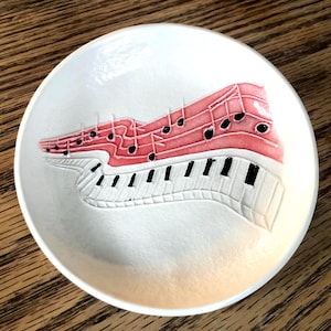 MUSIC Ring Dish! Handmade, ceramic. Jewelry, Trinket, Soap, or Anything Dish. Arrives nicely gift bagged!