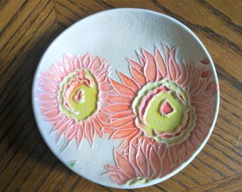 Sunflower Ceramic ring, soap dish, spoonrest, etc. Individually handmade. Makes a thoughtful gift. Arrives gift bagged!