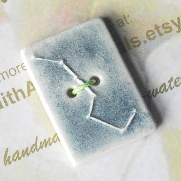 BIG DIPPER BUTTON handmade button ceramic 2 hole white clay textured universe blue night sky constellation stars by Faith Ann Originals