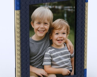 DIY fotolijstset bouwsteen – blauw en beige - fotolijst 4 x 6