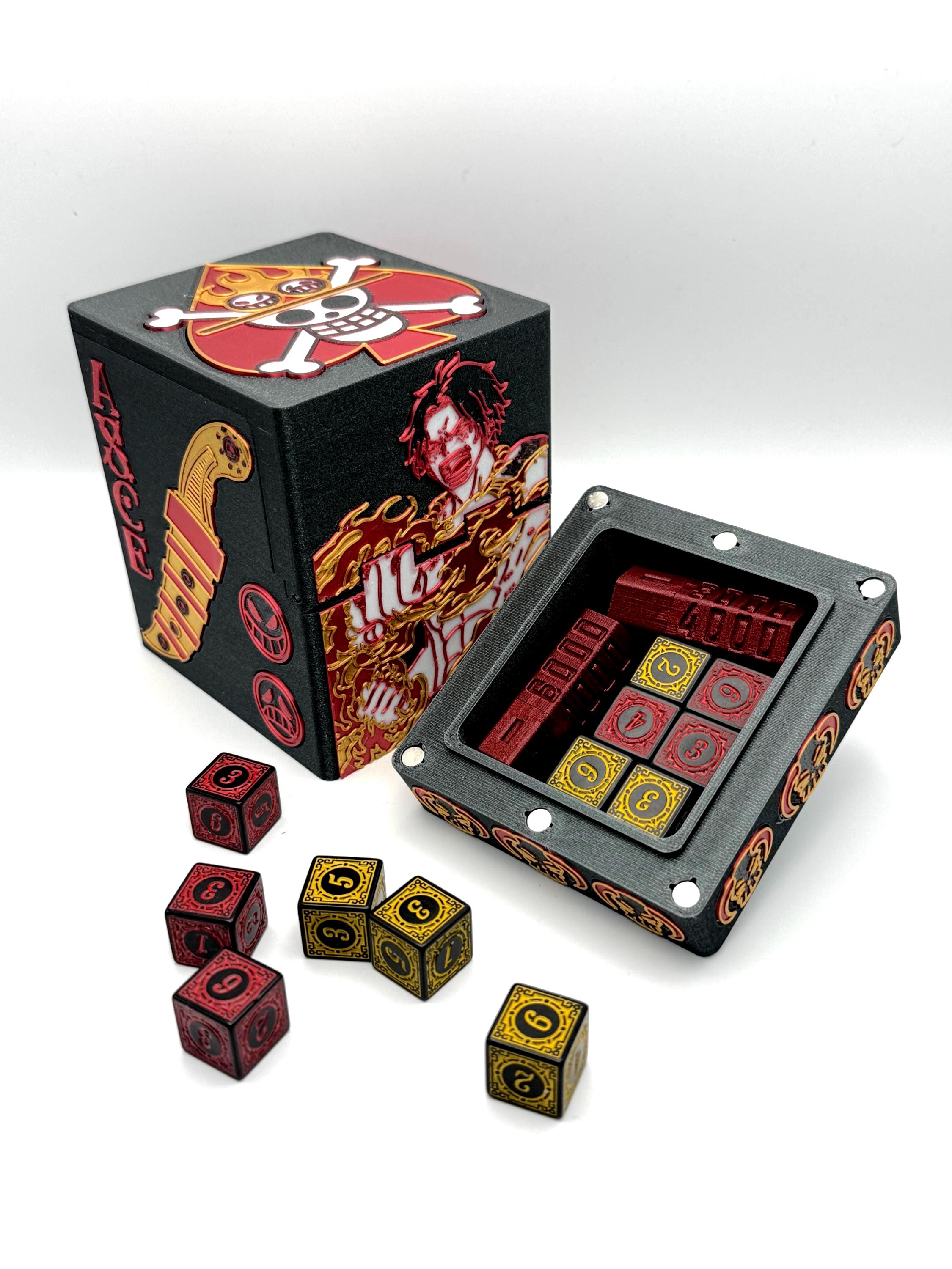 OPTCG Deck Box Portgas D. Ace ASCE Fire Fist Themed | Fits Triple