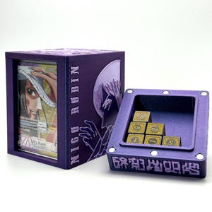 OPTCG Deck Box Nico Robin Devil Child Poneglyph Miss Sunday Enies Lobby | Fits Oversleeved Cards | Includes Mini Snap & Dice Compartment