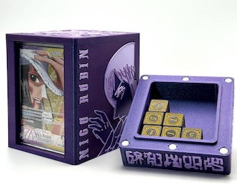 OPTCG Deck Box Nico Robin Devil Child Poneglyph Miss Sunday Enies Lobby | Fits Oversleeved Cards | Includes Mini Snap & Dice Compartment